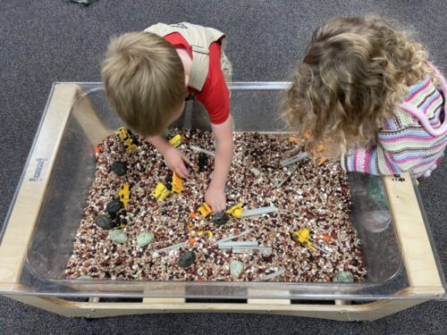 Construction site sensory tub